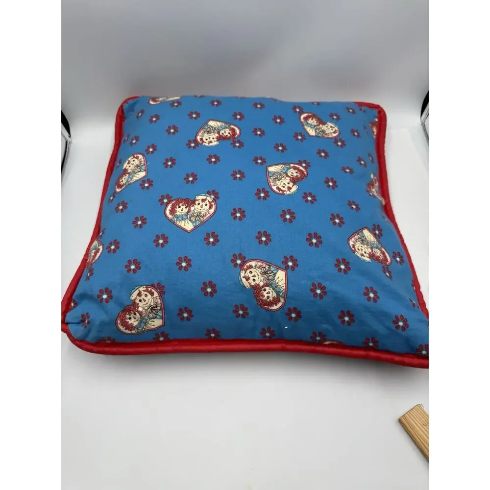 Handmade Raggedy Ann & Andy Tapestry‎ & Quilted Pillow Set 16x16
